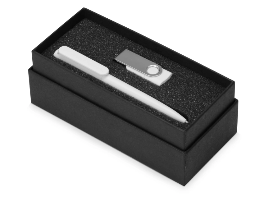 Подарочный набор Qumbo с ручкой и флешкой, белый фото 2