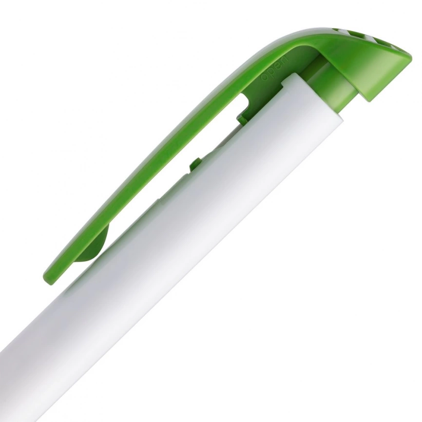 Ручка шариковая Favorite, белая с зеленым фото 9