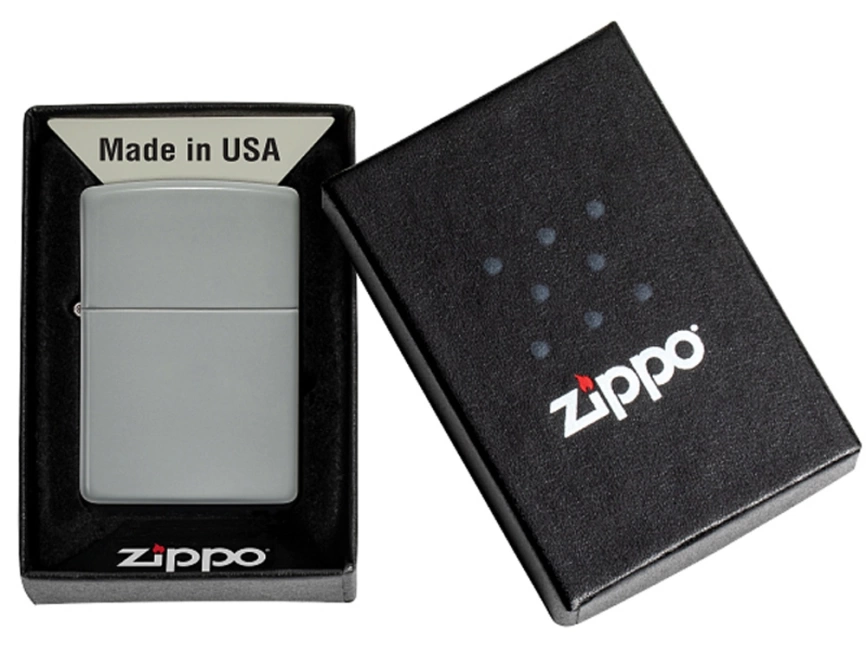 Зажигалка ZIPPO Classic с покрытием Flat Grey, латунь/сталь, серая, глянцевая, 38x13x57 мм фото 12
