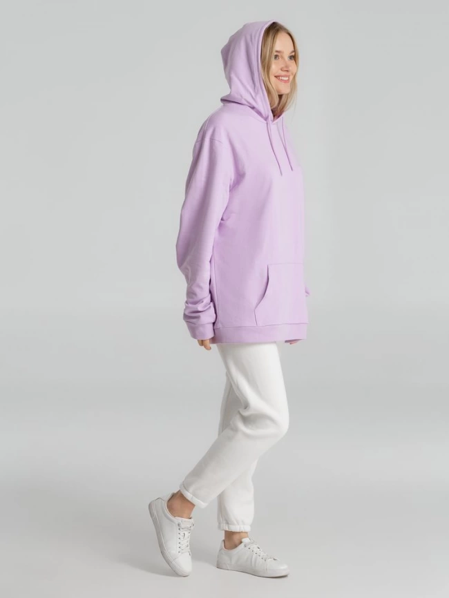 Толстовка с капюшоном унисекс Hoodie, сиреневая, размер S фото 20