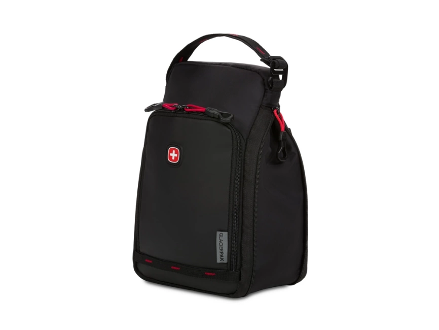 Термосумка для ланча SWISSGEAR, прорезиненный полиэстер 600D, черный/красный, 18x12x28 см, 4 л фото 1