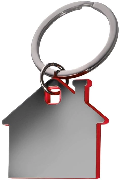 Брелок металлический Дом, красный фото 1