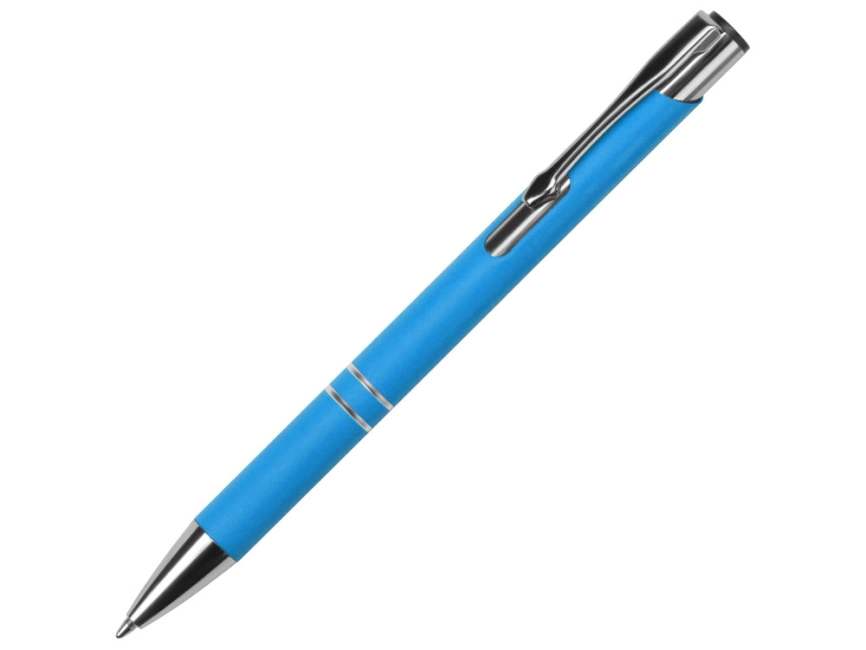 Ручка металлическая шариковая Legend Gum софт-тач, голубой фото 1