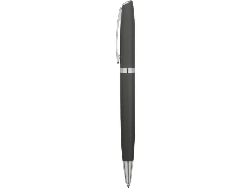 Ручка металлическая шариковая Flow soft-touch, серый/серебристый фото 3