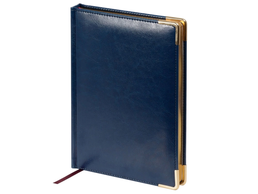 Ежедневник недатированный А5 Sidney Nebraska, синий (золотой обрез, золотые уголки) фото 1