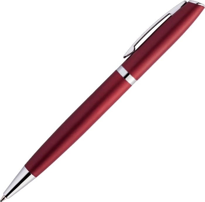 Ручка металличечкая VESTA, тёмно-красная с серебристым фото 2