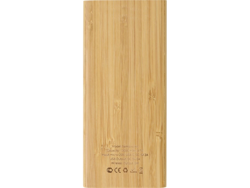 Внешний беспроводной аккумулятор из бамбука Bamboo Air, 10000 mAh фото 5