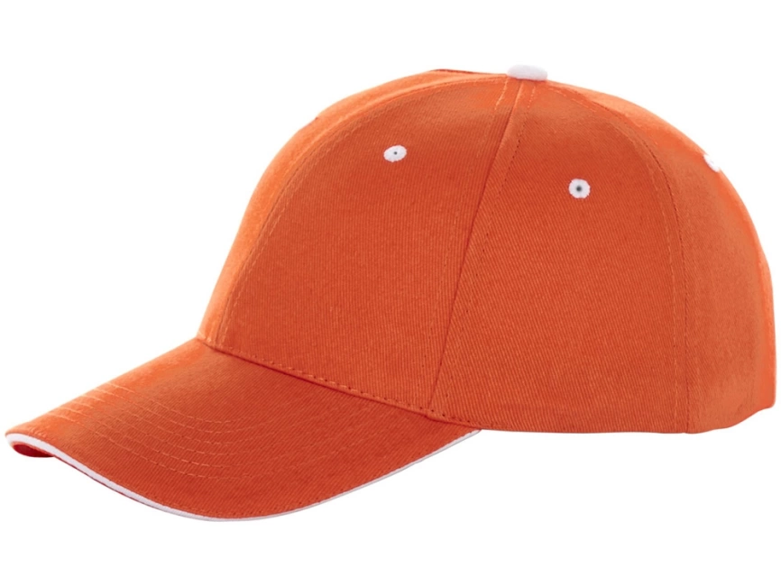 Бейсболка Brent, сэндвич, 6 панелей, оранжевый фото 1