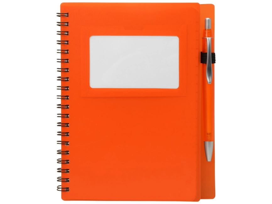 Блокнот Контакт с ручкой, оранжевый фото 4