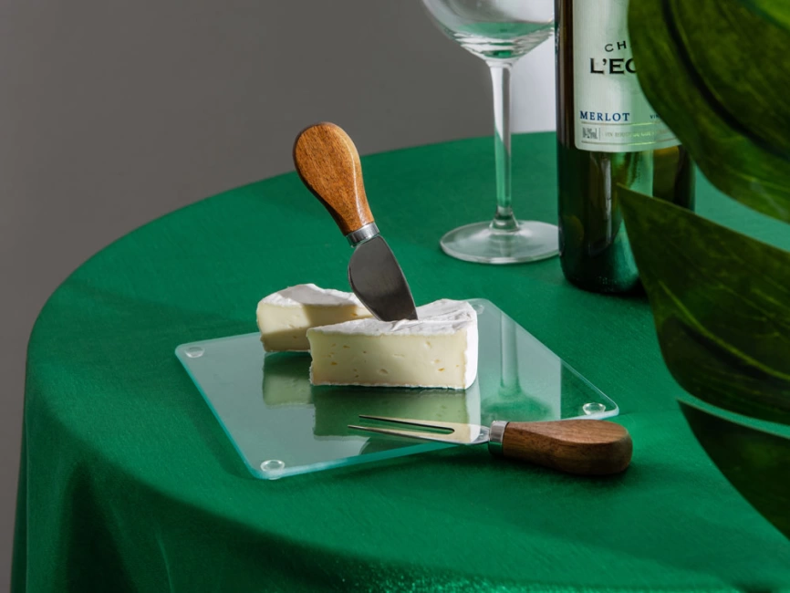 Набор для сыра Dorblue из стеклянной доски и вилки с ножом фото 9
