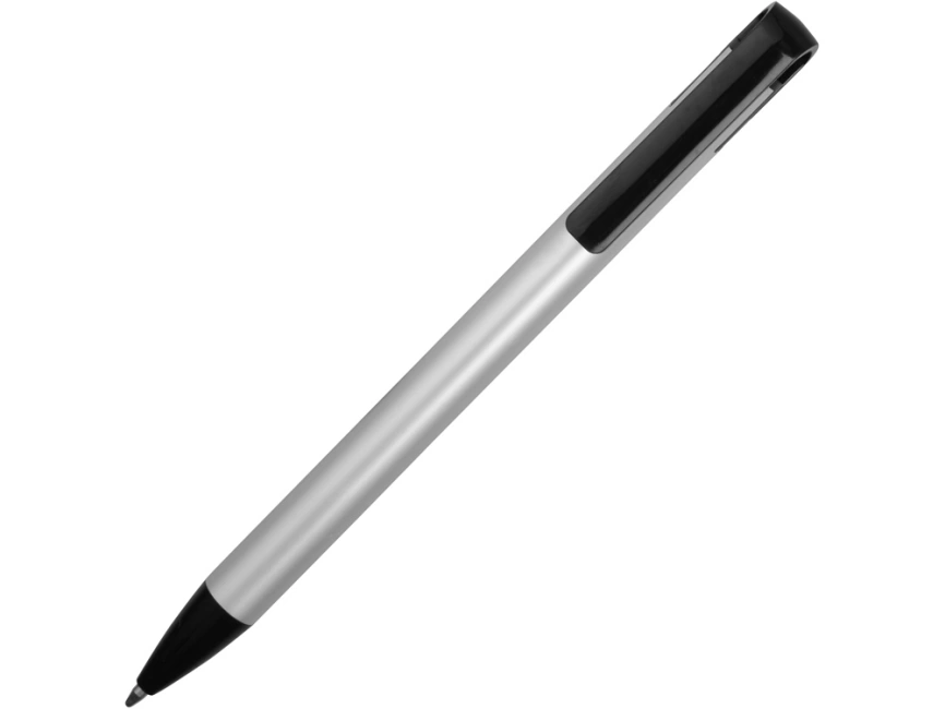 Ручка металлическая шариковая Loop, серебристый/черный фото 2