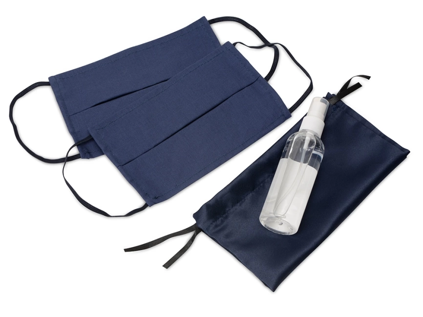 Набор средств индивидуальной защиты в сатиновом мешочке Protect Plus, синий фото 1
