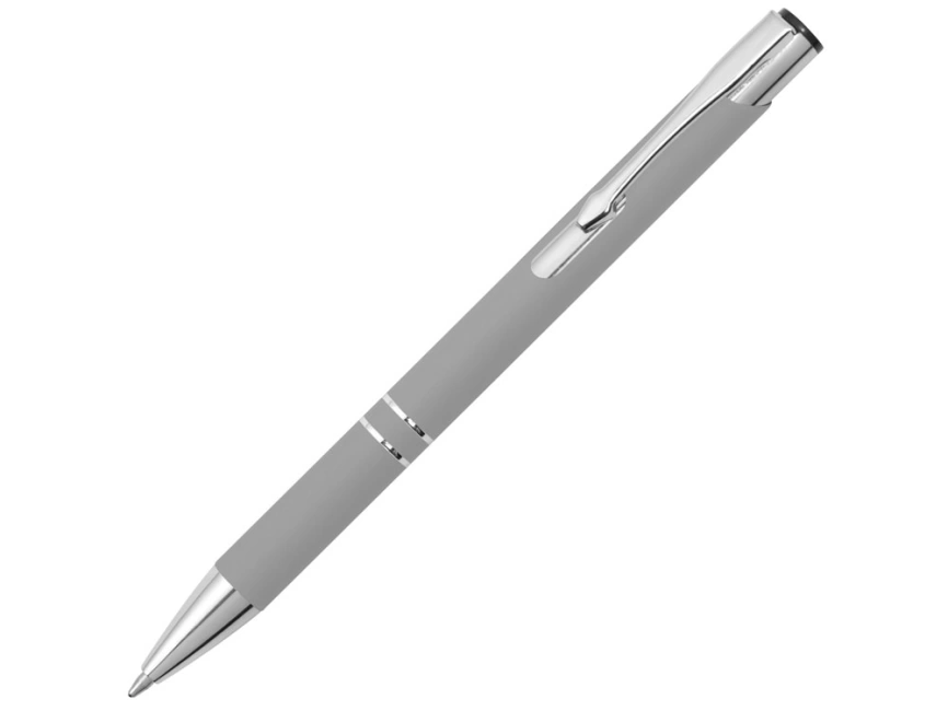 Ручка металлическая шариковая Legend Gum софт-тач, серый фото 1