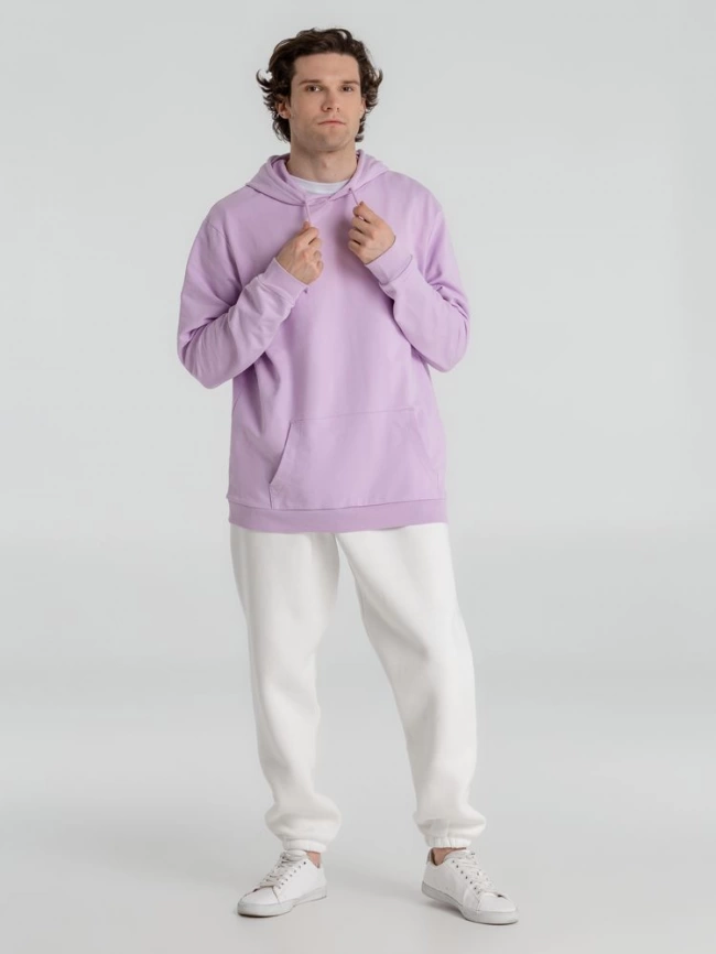 Толстовка с капюшоном унисекс Hoodie, сиреневая, размер S фото 14