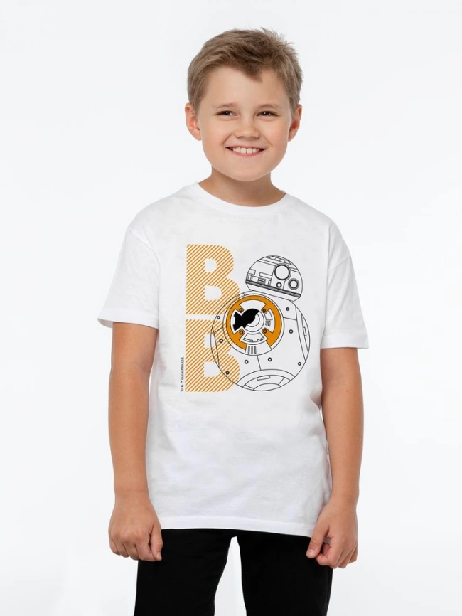 Футболка детская BB-8 Droid, белая, на рост 96-104 см (4 года) фото 1