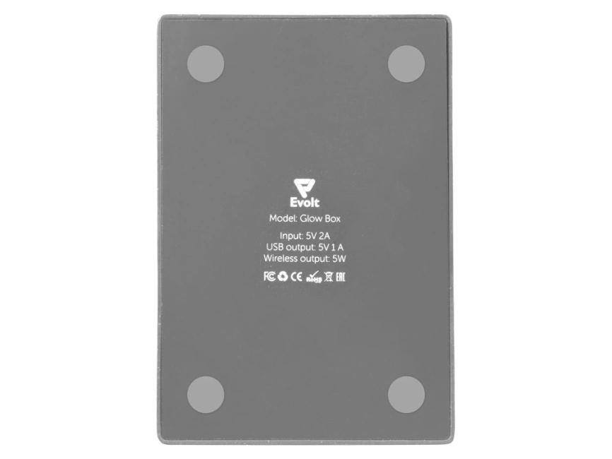 Беспроводная зарядка-подставка с подсветкой Glow box, серый фото 9