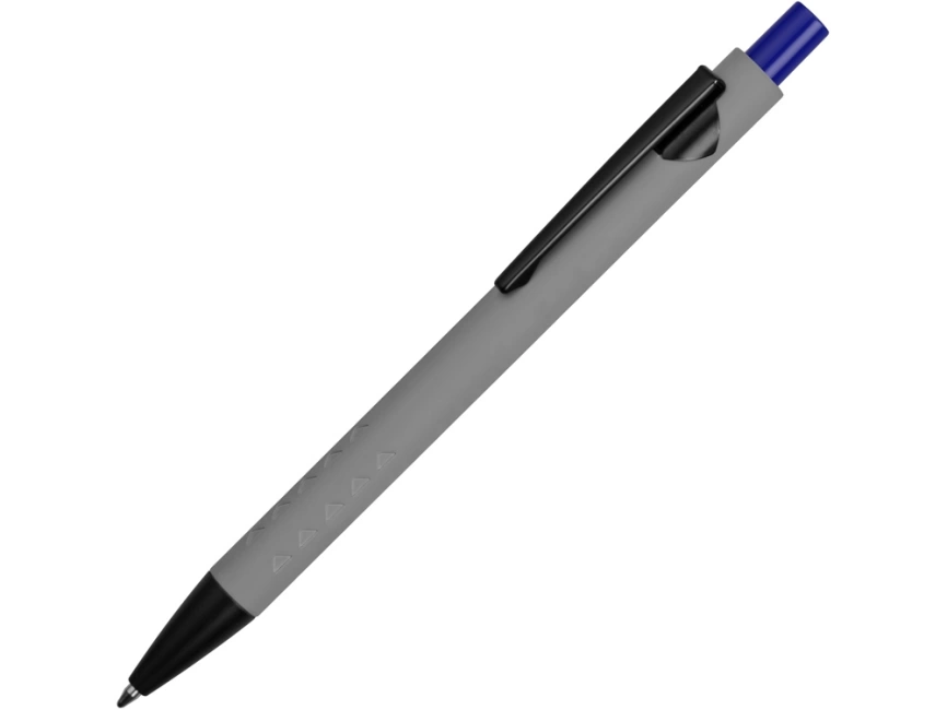Ручка металлическая soft-touch шариковая Snap, серый/черный/синий фото 1