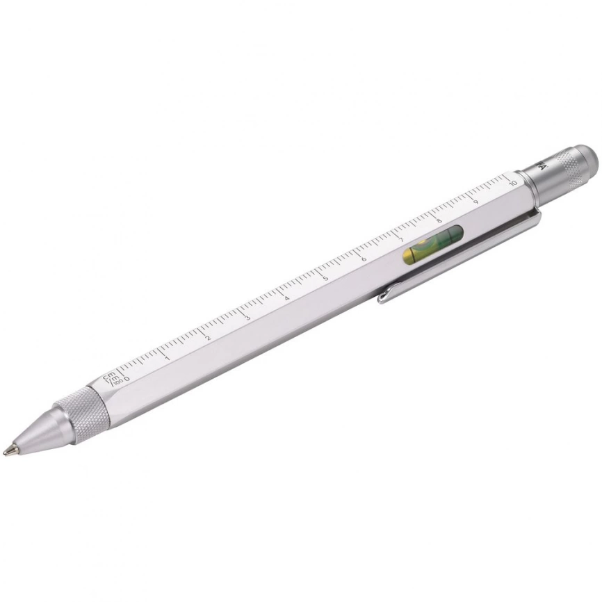 Ручка шариковая Construction, мультиинструмент, серебристая фото 1