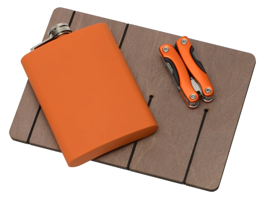 Подарочный набор Путешественник с флягой и мультитулом, оранжевый фото 2