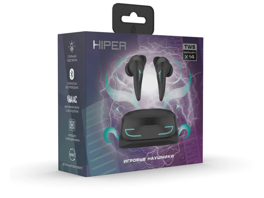 Беспроводные наушники HIPER TWS Mercury X14 (HTW-MX14) Bluetooth 5.1 гарнитура, Черный фото 8
