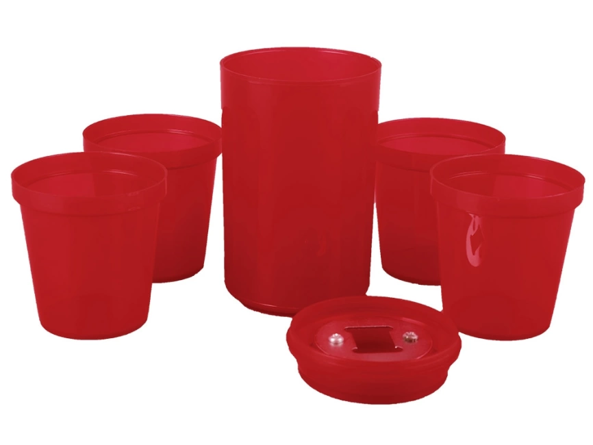 Набор Plastglass: 4 стакана с открывалкой, красный фото 2