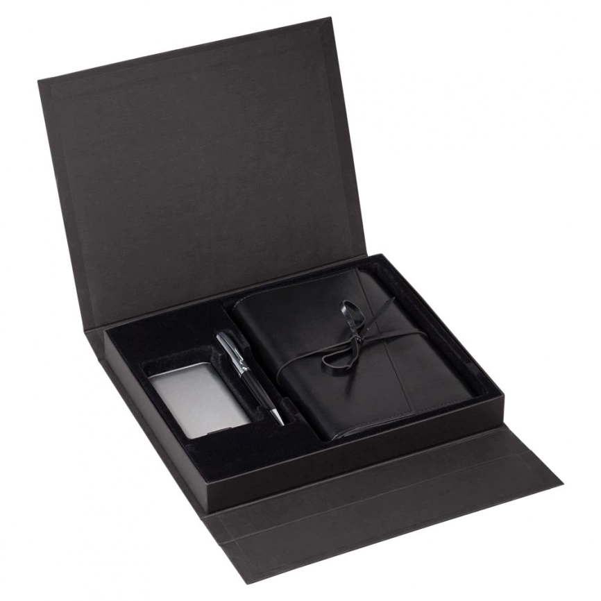 Коробка Status под ежедневник, аккумулятор и ручку, черная фото 12