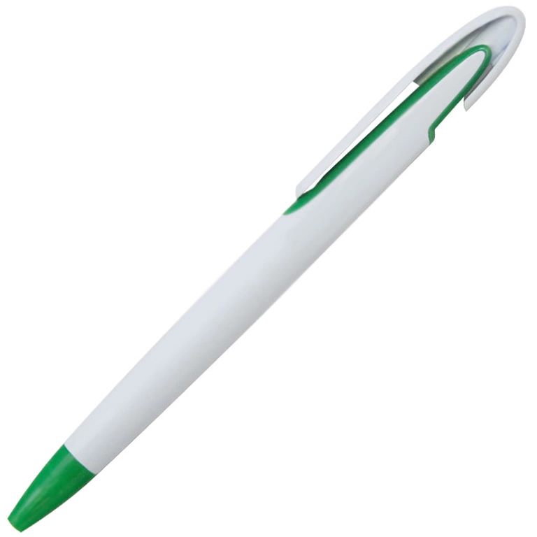 Ручка шариковая, пластик, белый/зеленый 348 фото 1