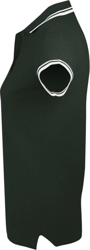 Рубашка поло женская Pasadena Women 200 с контрастной отделкой зеленая с белым, размер S фото 3