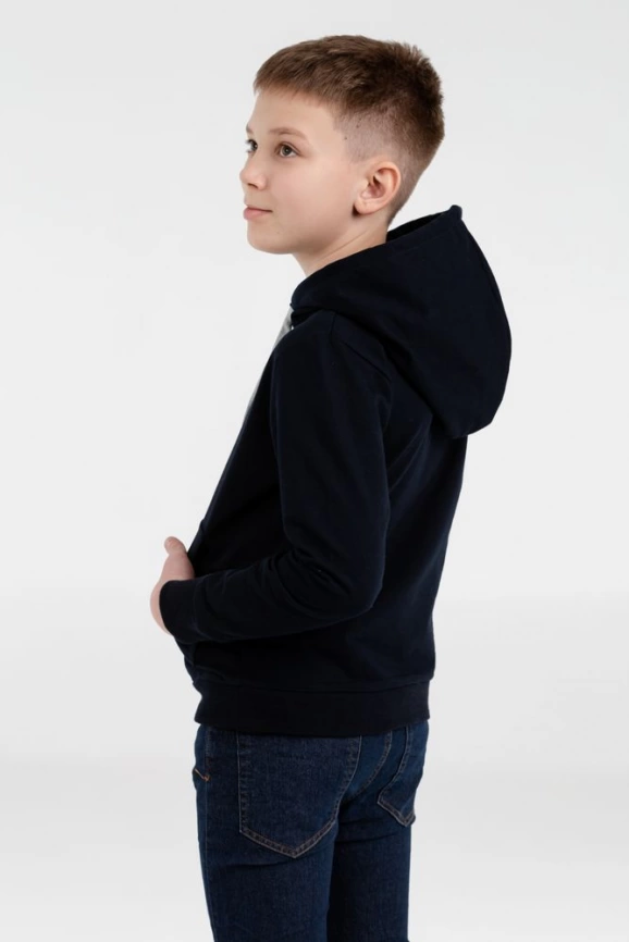 Толстовка с капюшоном детская Kirenga Kids, темно-синяя, 8 лет фото 5