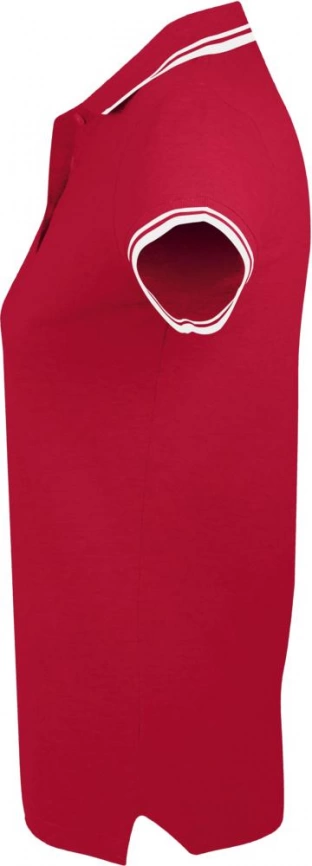 Рубашка поло женская Pasadena Women 200 с контрастной отделкой красная с белым, размер XXL фото 3