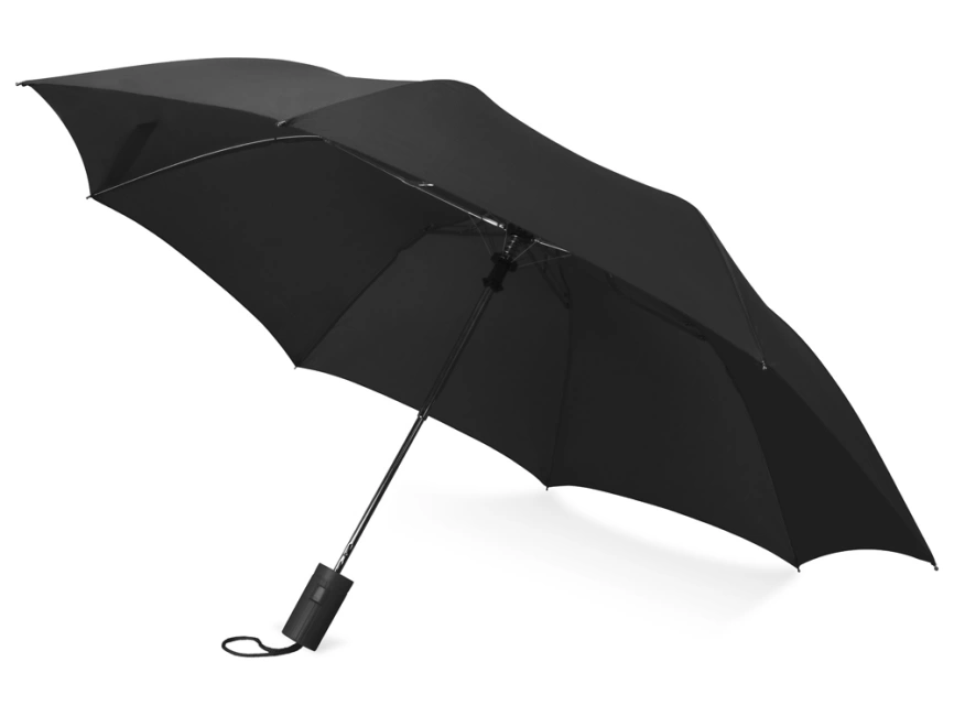 Зонт складной Tulsa, полуавтоматический, 2 сложения, с чехлом, черный фото 1