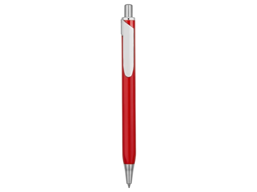 Ручка металлическая шариковая трехгранная Riddle, красный/серебристый фото 2