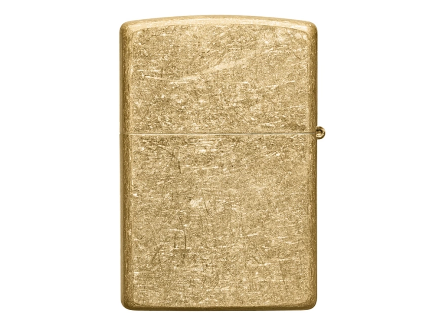 Зажигалка ZIPPO Classic с покрытием Tumbled Brass, латунь/сталь, золотистая, матовая, 38x13x57 мм фото 4