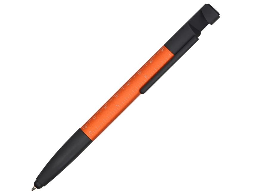 Ручка-стилус металлическая шариковая многофункциональная (6 функций) Multy, оранжевый фото 1