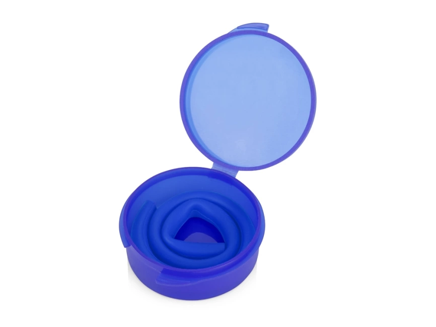 Силиконовая трубочка Fresh в пластиковом кейсе, синий фото 1