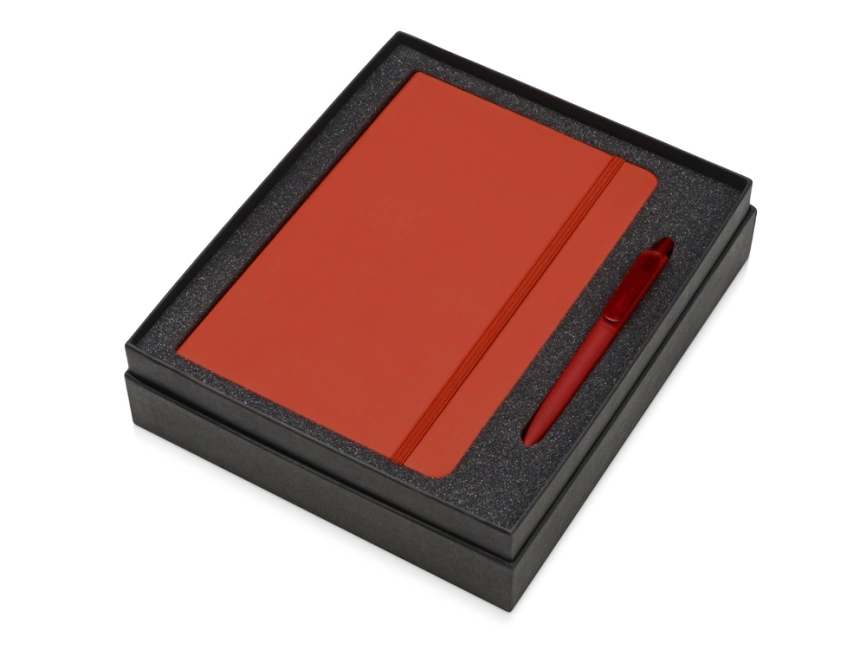 Подарочный набор Vision Pro soft-touch с ручкой и блокнотом А5, красный фото 1