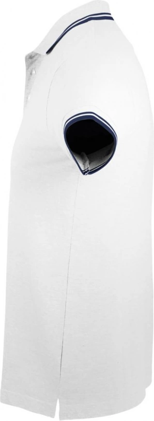 Рубашка поло мужская Pasadena Men 200 с контрастной отделкой белая с синим, размер S фото 3