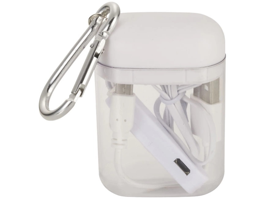Наушники с функцией Bluetooth® с чехлом с карабином, белый фото 2