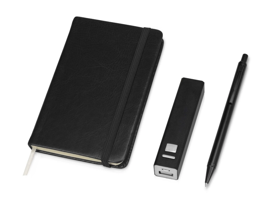 Набор для записей с пауэрбэнком Ион, черный фото 2