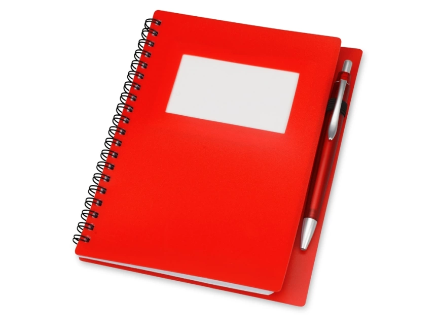 Блокнот Контакт с ручкой, красный фото 1