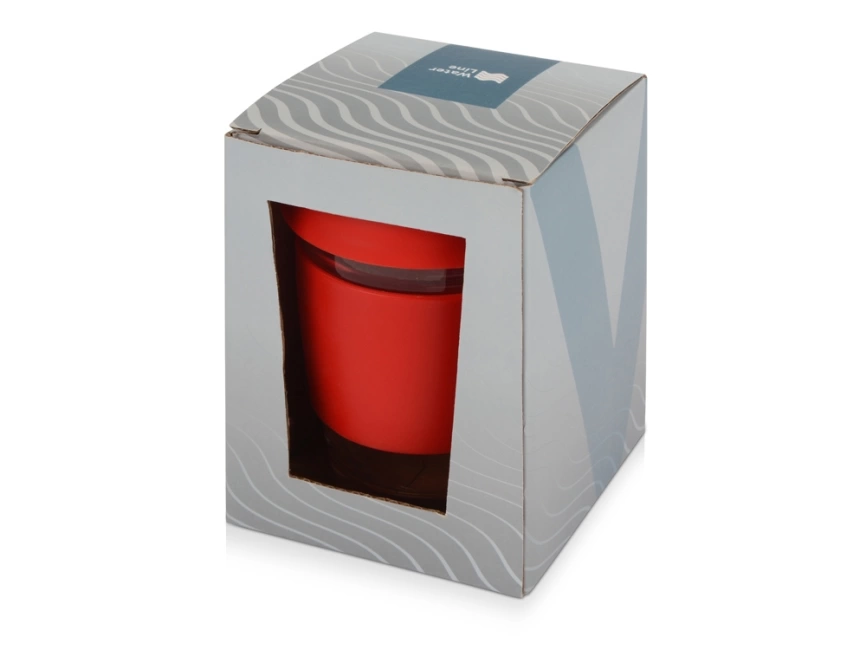 Стеклянный стакан Monday с силиконовой крышкой и манжетой, 350мл, красный фото 6