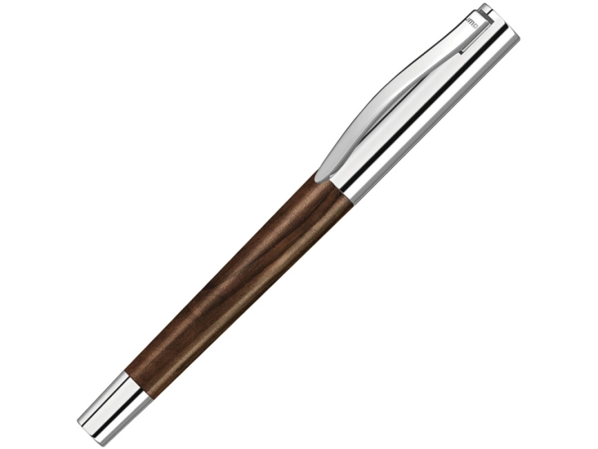 Ручка роллер TITAN WOOD R, синий, 0.7 мм, коричневый/серебряный фото 1