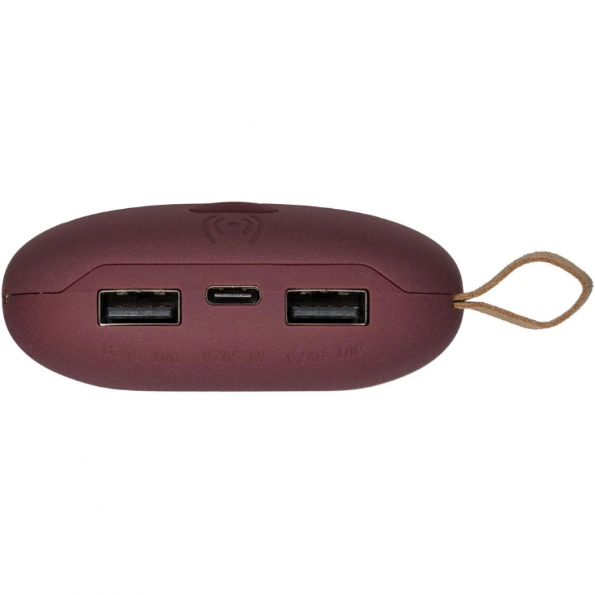 Аккумулятор с беспроводной зарядкой Pebble Wireless 9000 мАч, винный фото 4