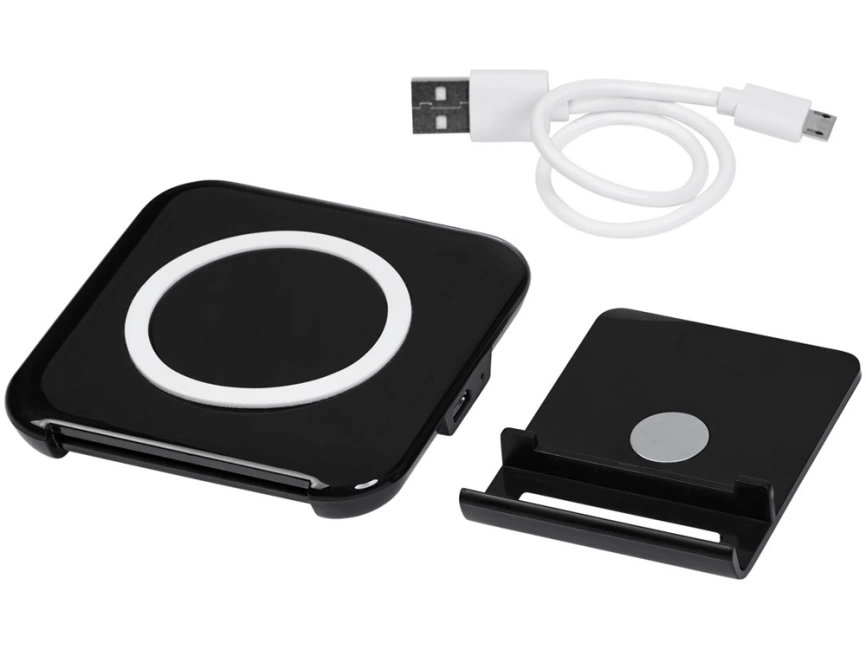 Беспроводная зарядка-подставка для смартфона Catena, черный фото 5