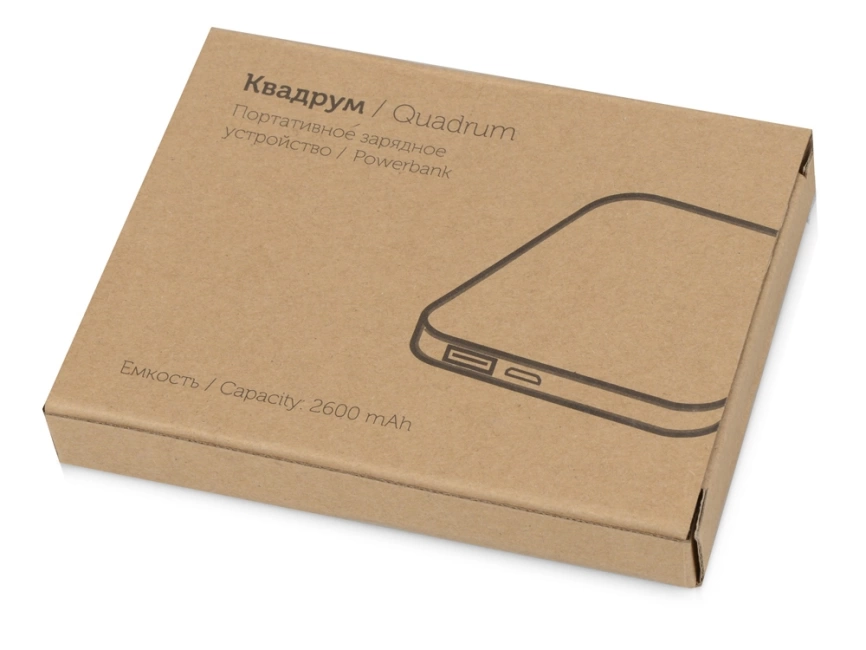 Портативное зарядное устройство (power bank) Квадрум, 2600 mAh, черный фото 8