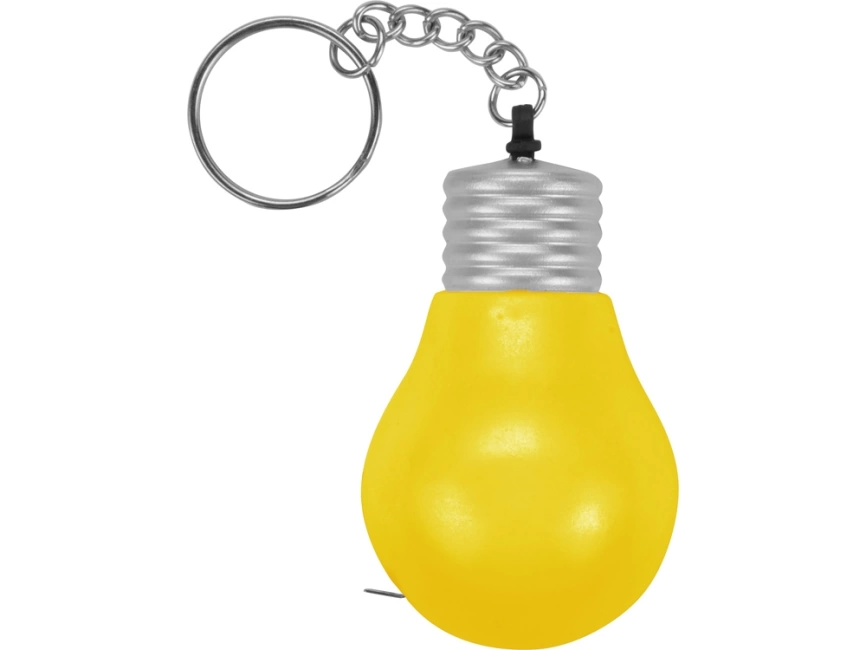 Брелок-рулетка для ключей Лампочка, желтый/серебристый фото 2