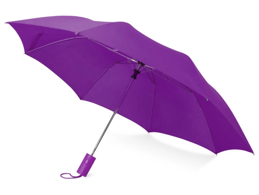Зонт складной Tulsa, полуавтоматический, 2 сложения, с чехлом, фиолетовый фото 1