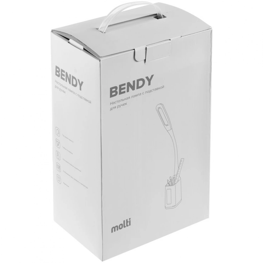 Настольная лампа с подставкой для ручек Bendy, белая фото 10