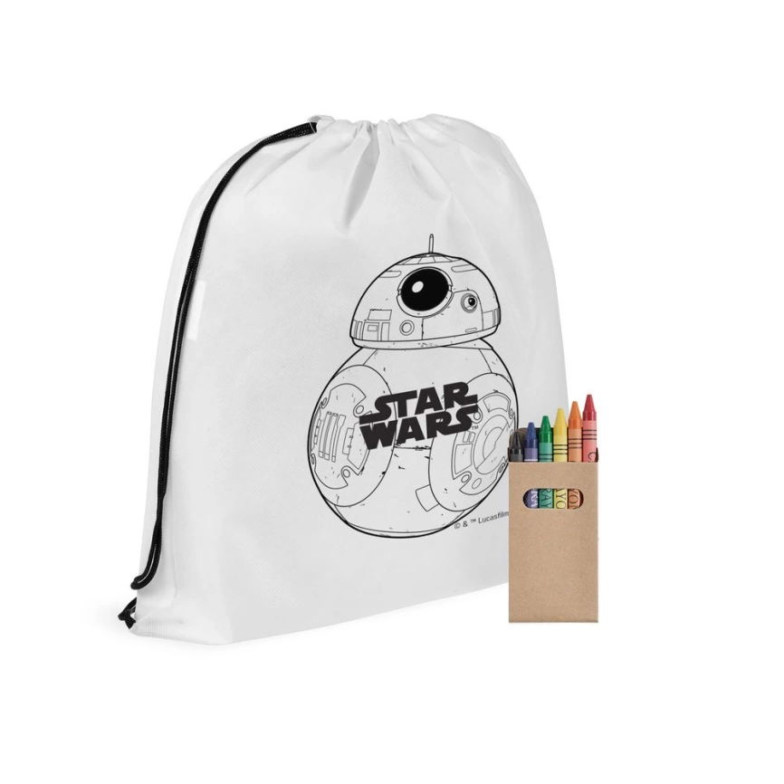 Рюкзак-раскраска с мелками BB-8 Droid, белый фото 2