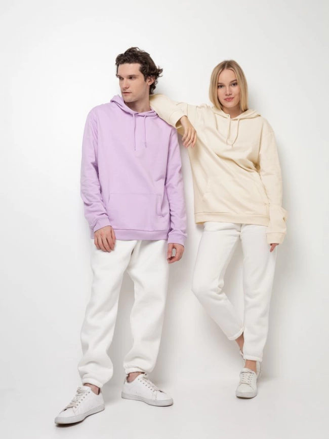 Толстовка с капюшоном унисекс Hoodie, сиреневая, размер L фото 21